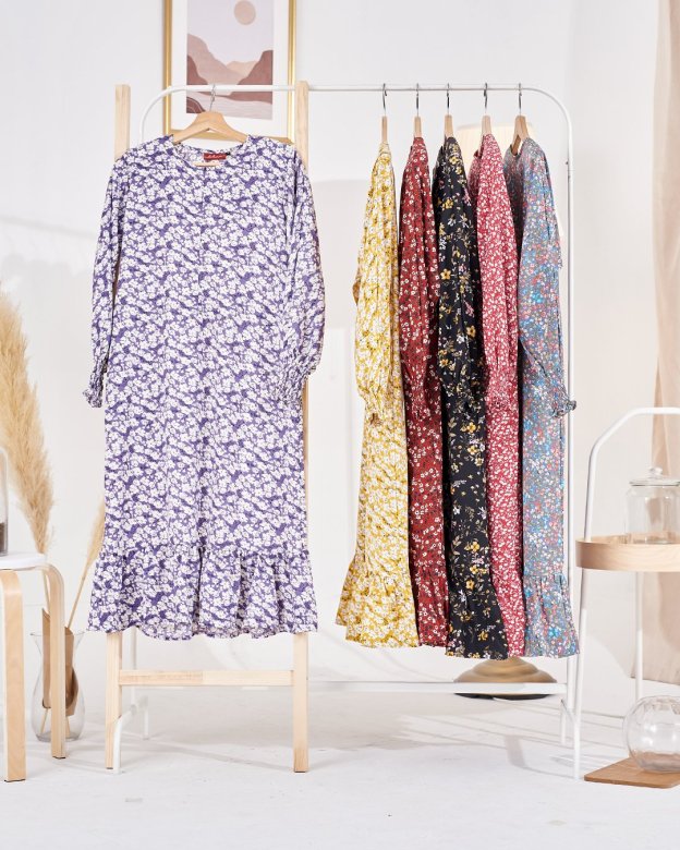 Medi Dress Lashira Laluna X MCC - Brownie Maroon