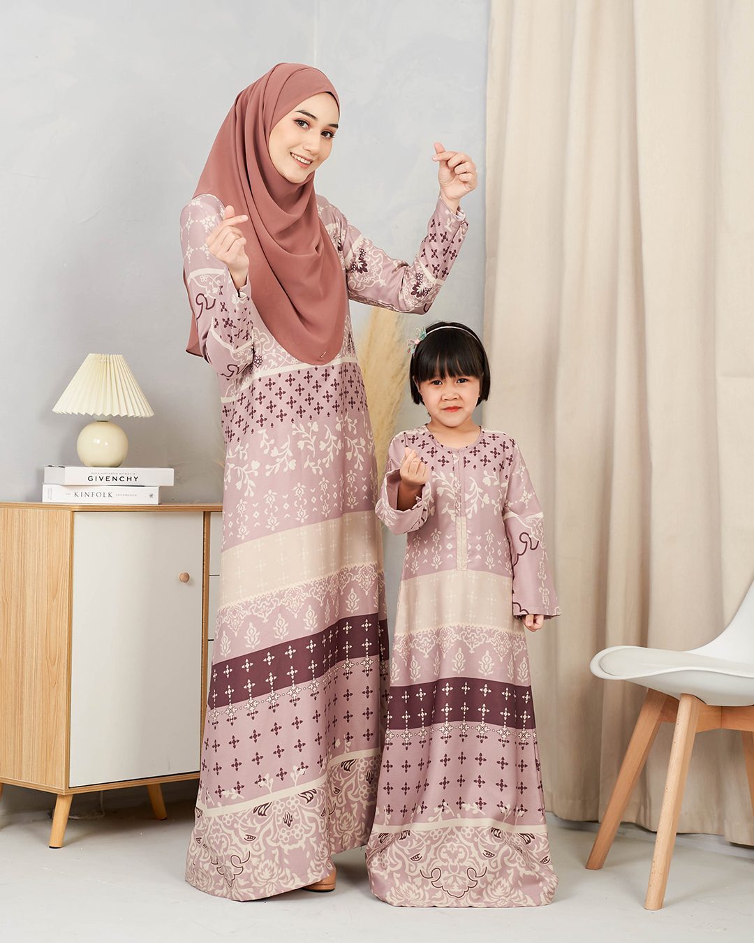 Abaya Rayla Kids - Rosy Pink