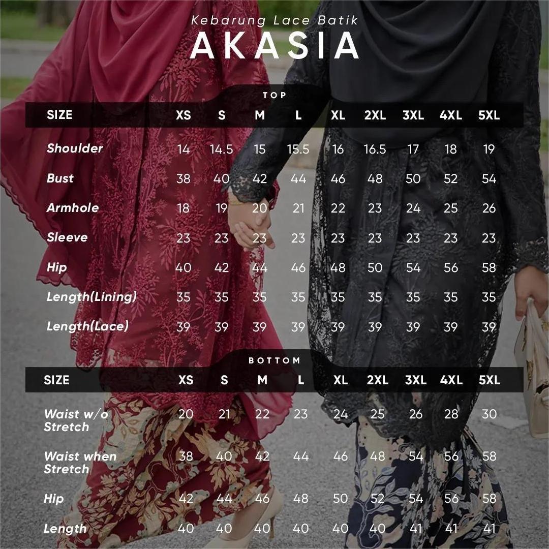 Baju Kebarung Lace Batik Akasia