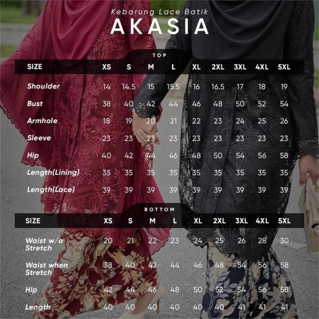 Baju Kebarung Lace Batik Akasia