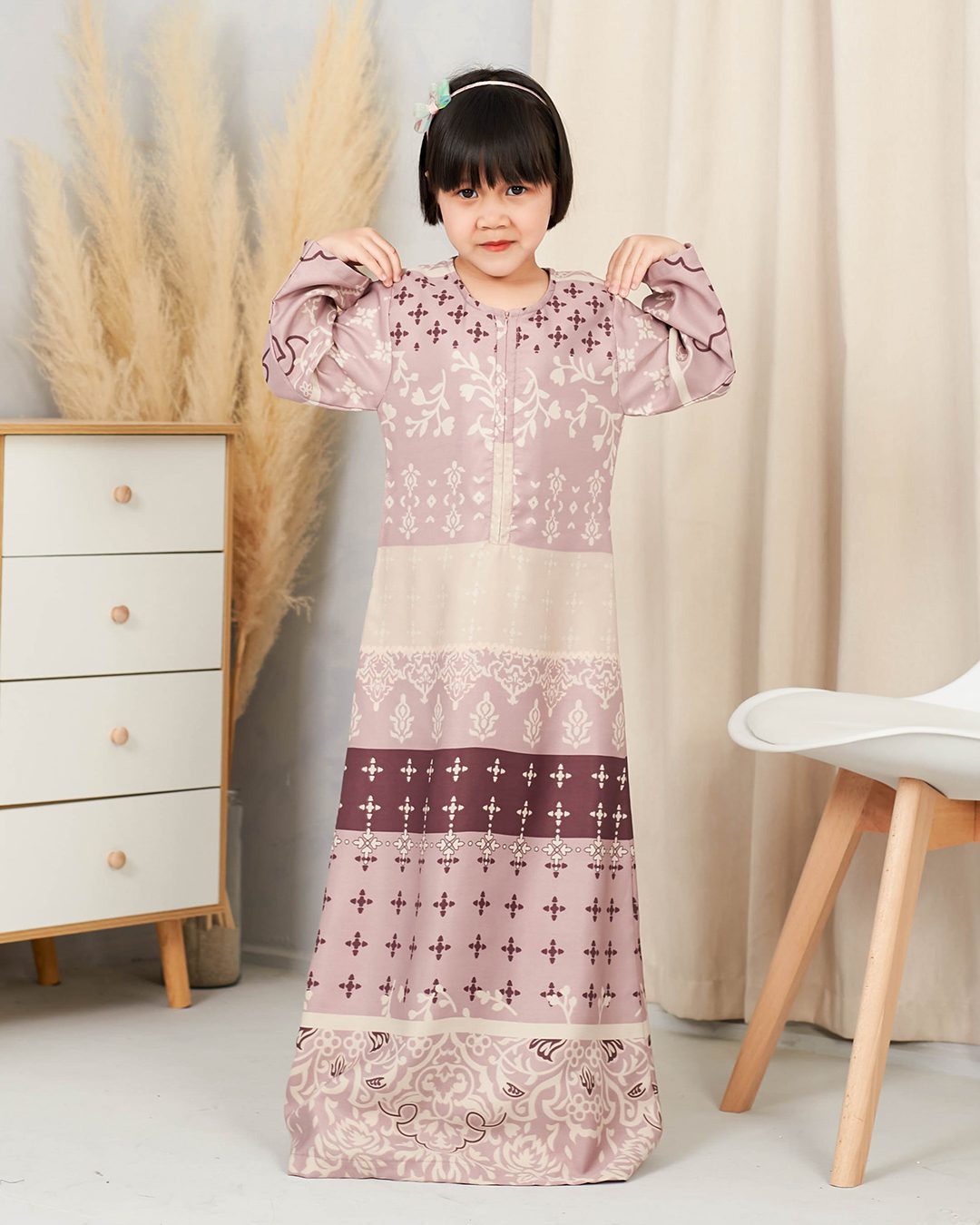 Abaya Rayla Kids - Rosy Pink