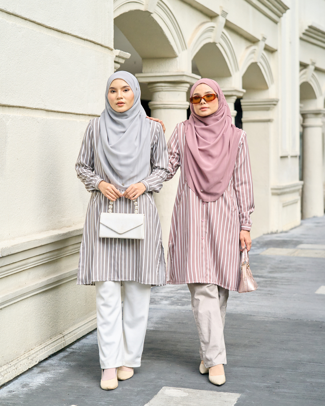 Blouse Darisa Stripe - Dusty Grey