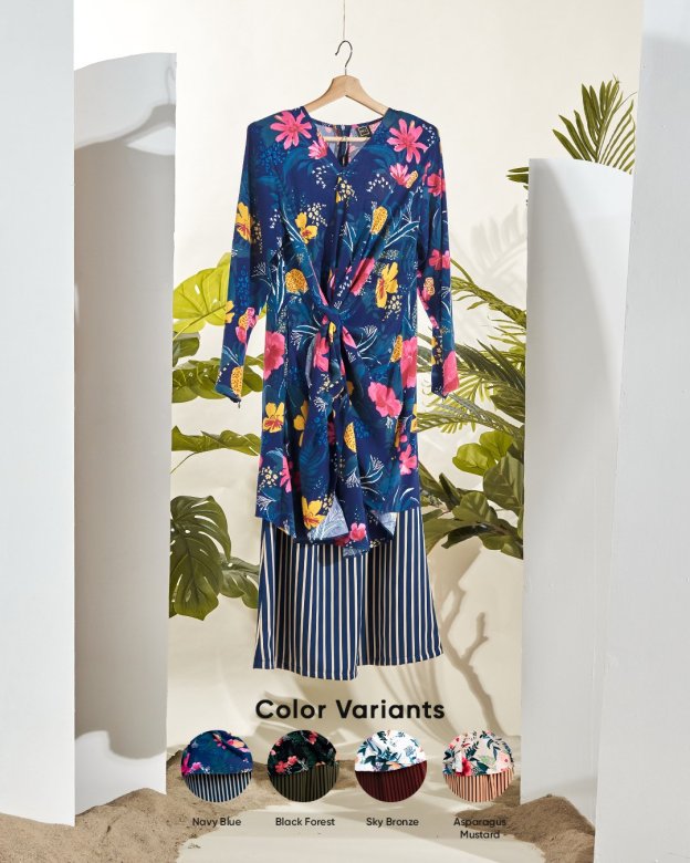 Baju Kurung Aurorai - Navy Blue
