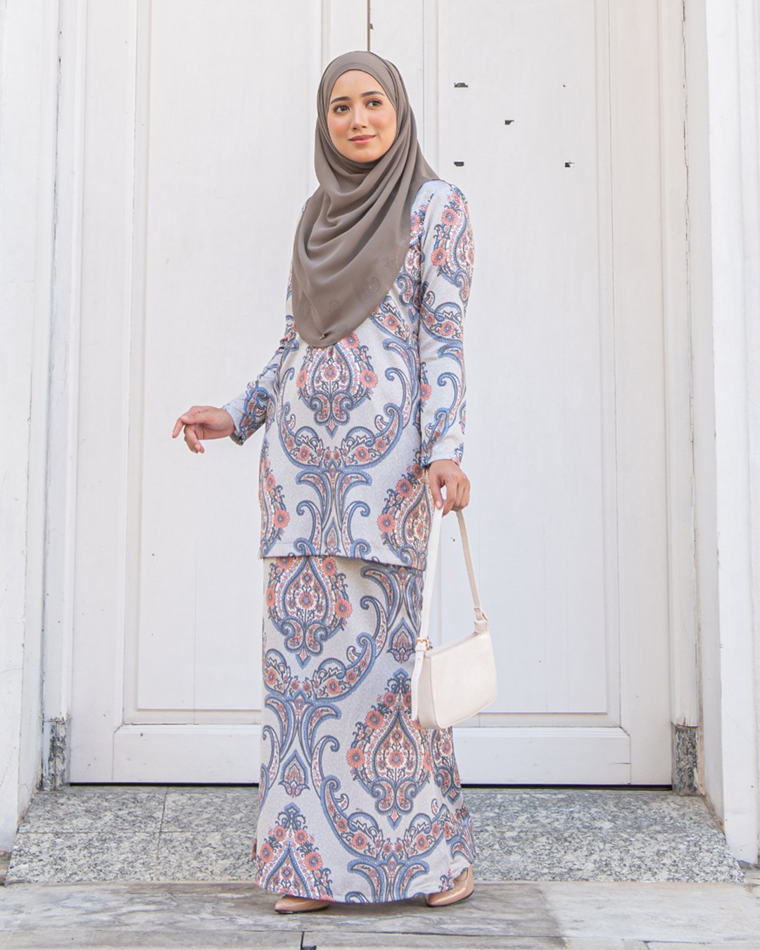 Baju Kurung Moden Zelda - Artichoke Grey