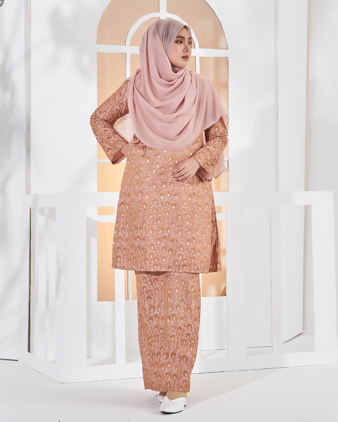 Baju Kurung Riau Lace Greece - Vanilla Cream