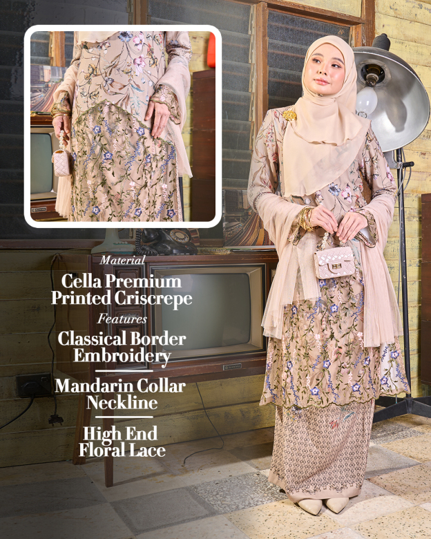 Baju Kurung Moden Sulam Lace Maryam - Dewi