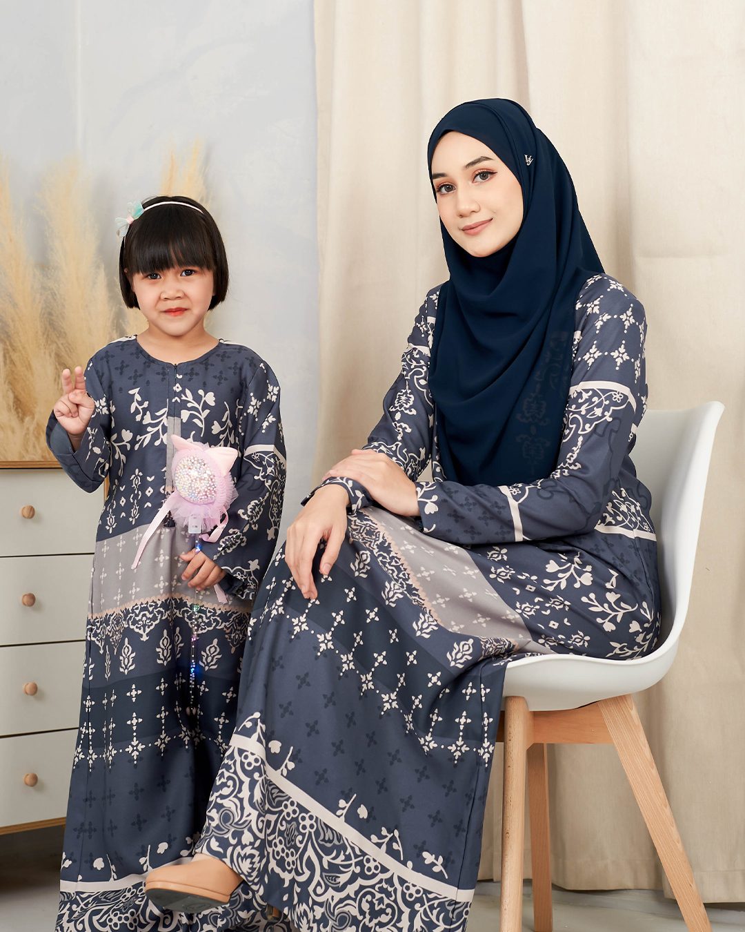 Abaya Rayla Kids - Steel Blue
