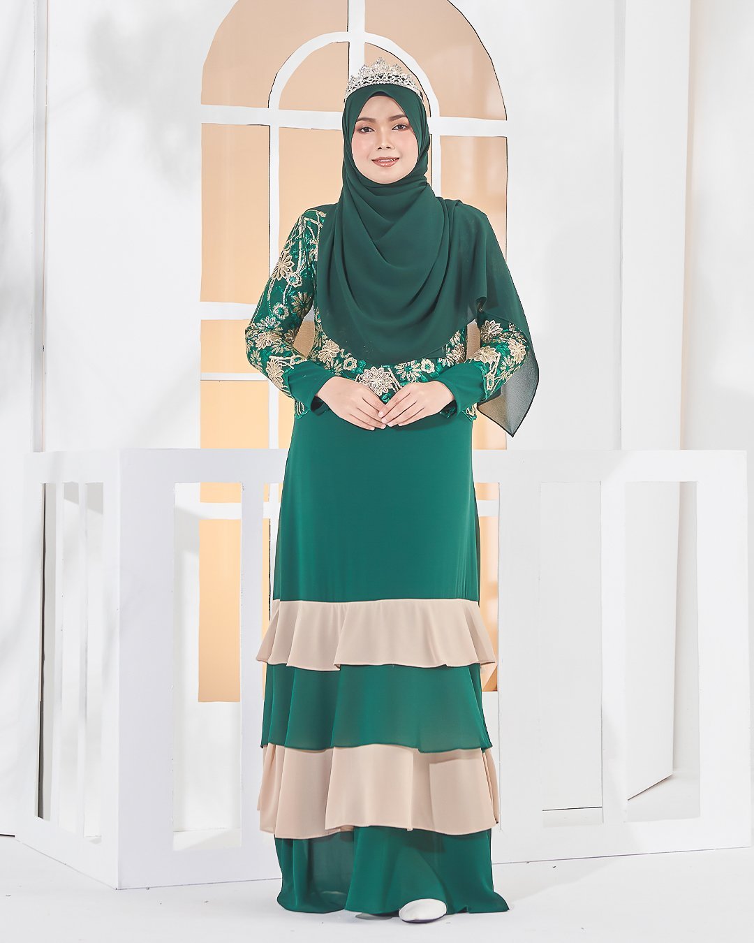 Abaya Lace Afiyah - Zamrud Green