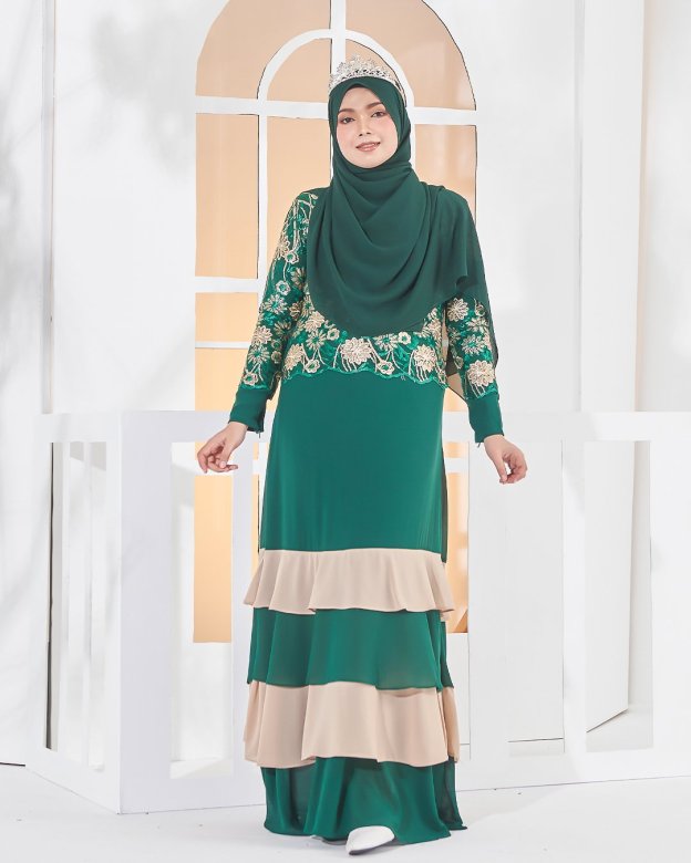 Abaya Lace Afiyah - Zamrud Green