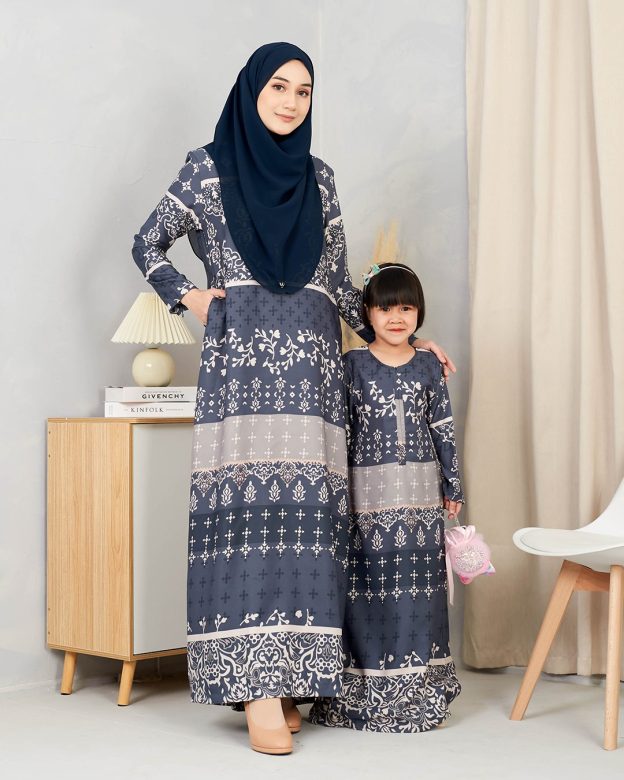 Abaya Rayla Kids - Steel Blue