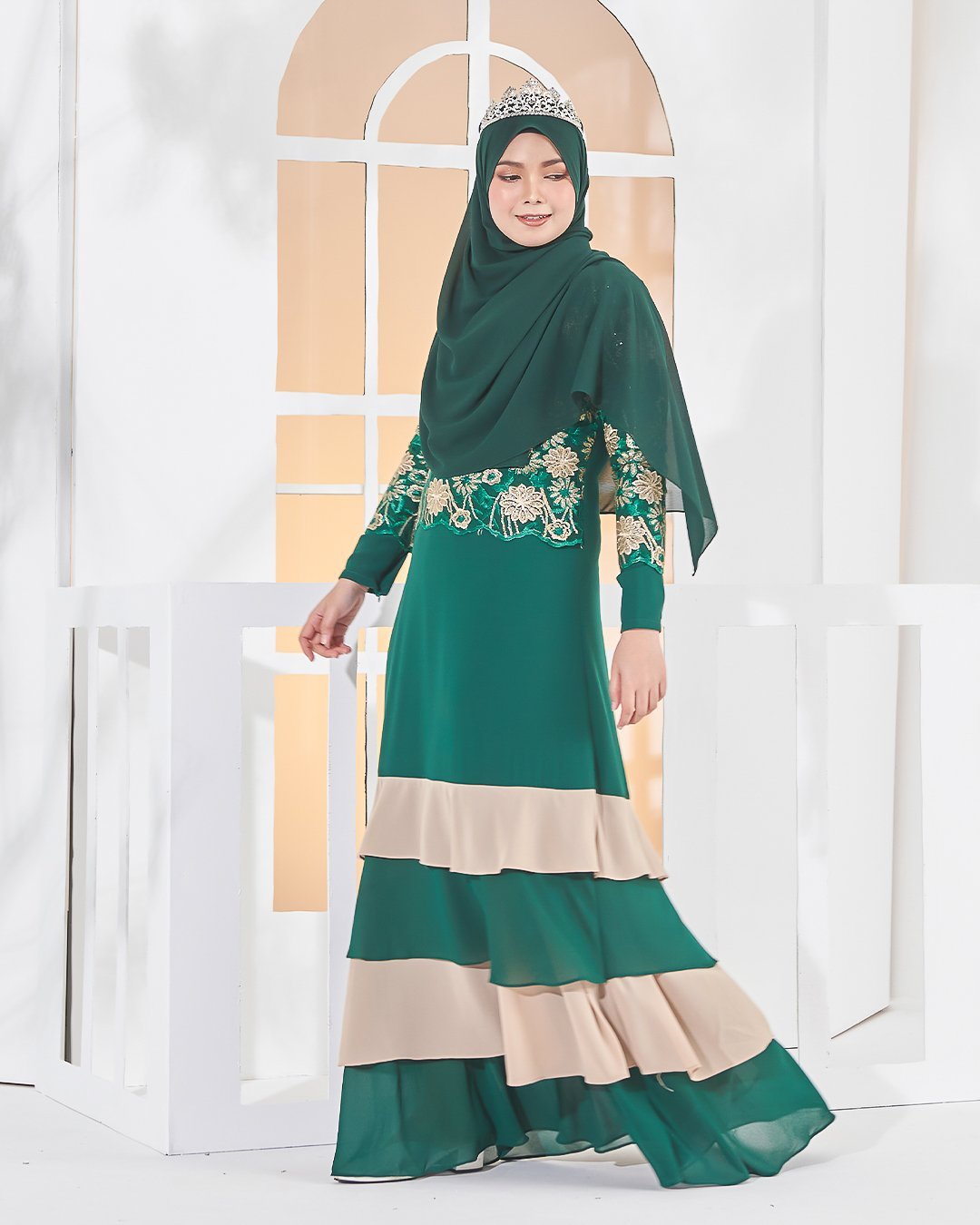 Abaya Lace Afiyah - Zamrud Green