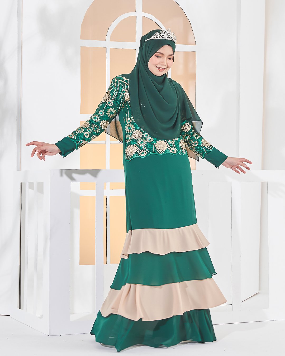 Abaya Lace Afiyah - Zamrud Green