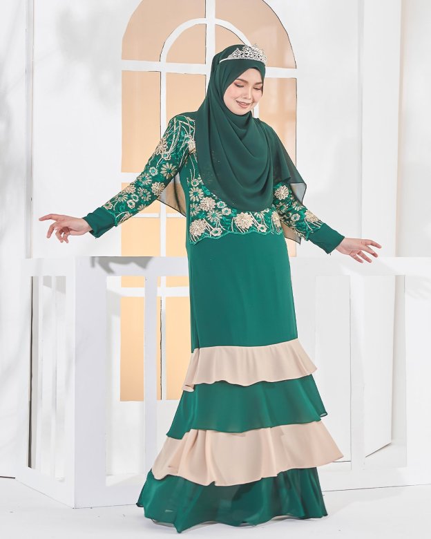 Abaya Lace Afiyah - Zamrud Green
