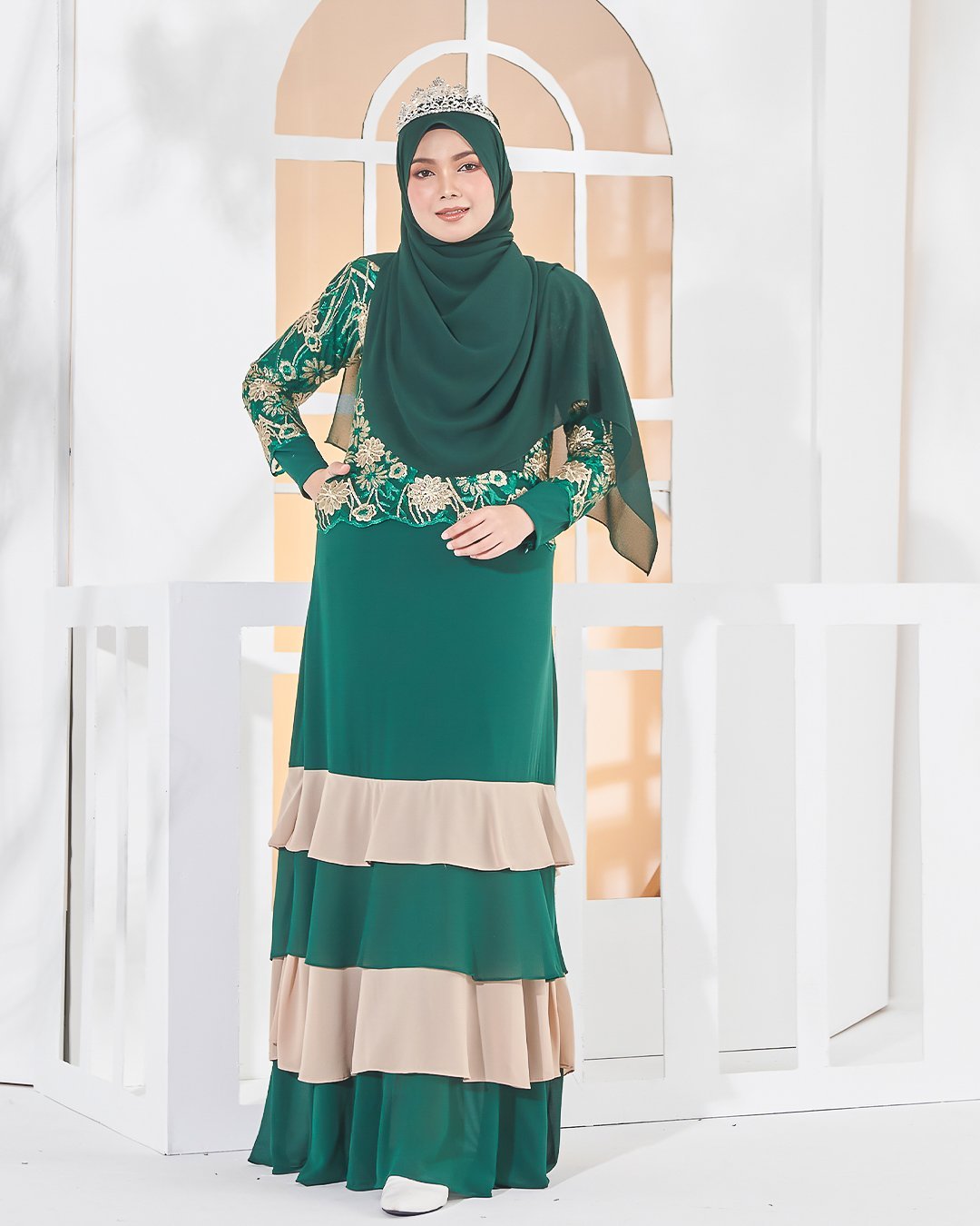 Abaya Lace Afiyah - Zamrud Green