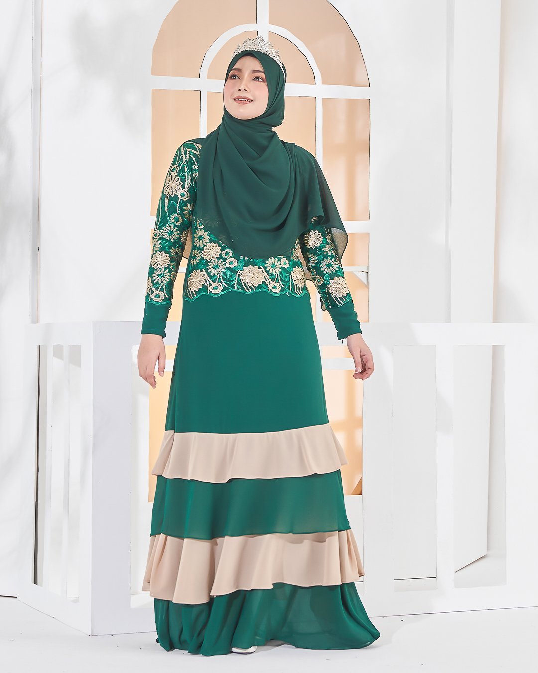 Abaya Lace Afiyah - Zamrud Green