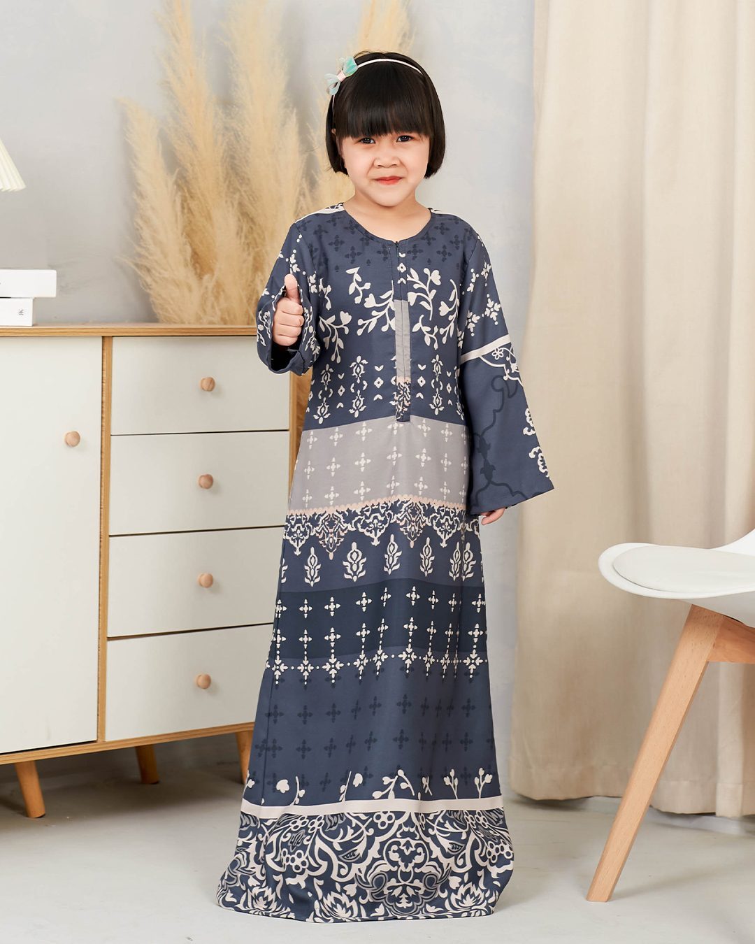 Abaya Rayla Kids - Steel Blue