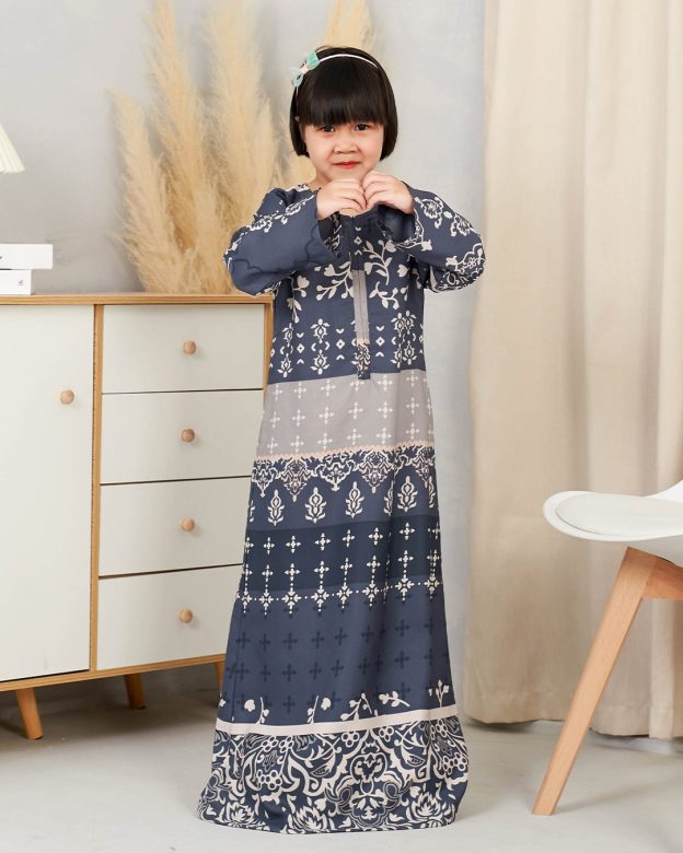 Abaya Rayla Kids - Steel Blue
