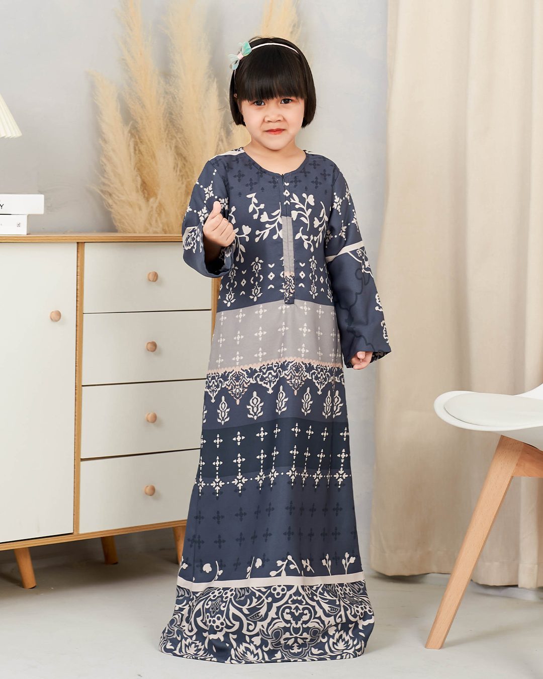 Abaya Rayla Kids - Steel Blue