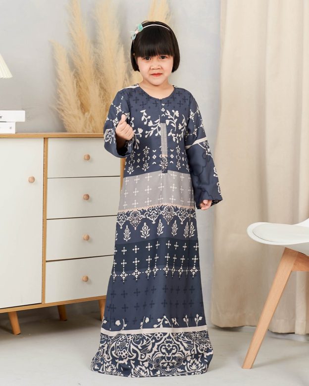 Abaya Rayla Kids - Steel Blue