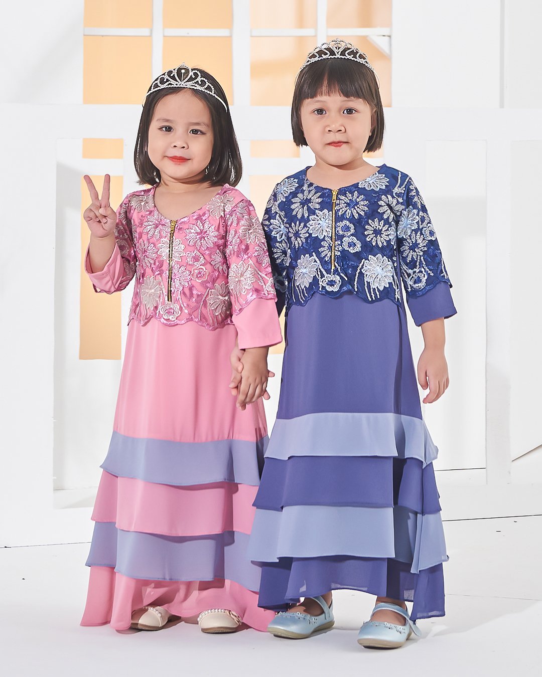 Abaya Lace Afiyah Kids - Smoothies Pink