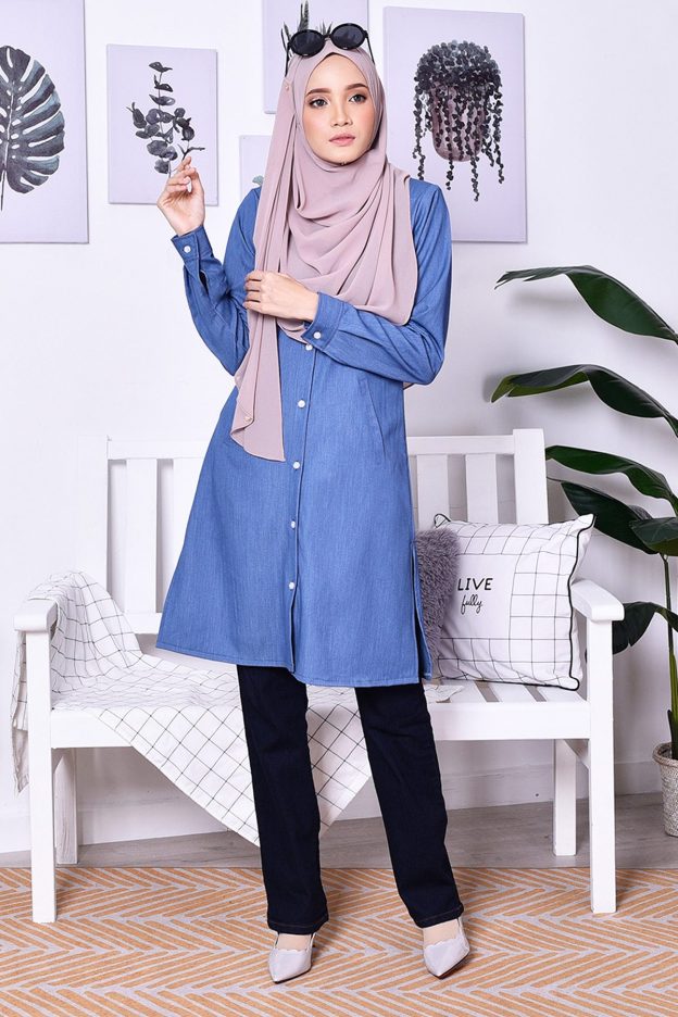Tunic Denim Daniela - Flame Blue