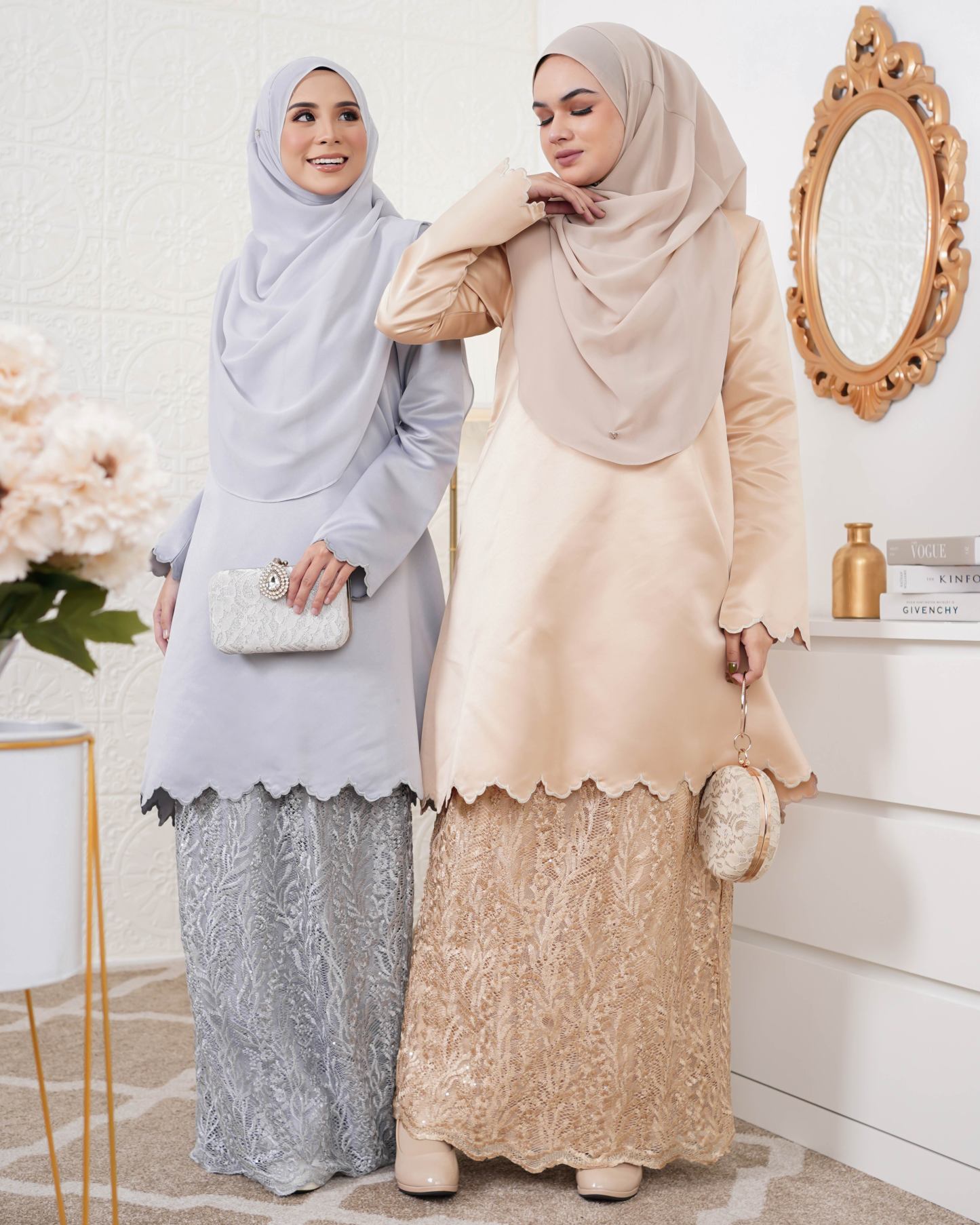 Baju Kurung Riau Sulam Nufaysya - Honey Gold