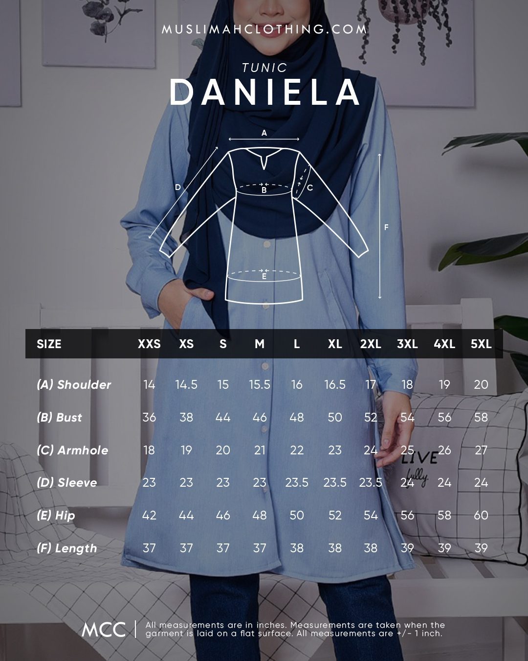 Tunic Denim Daniela - Flame Blue