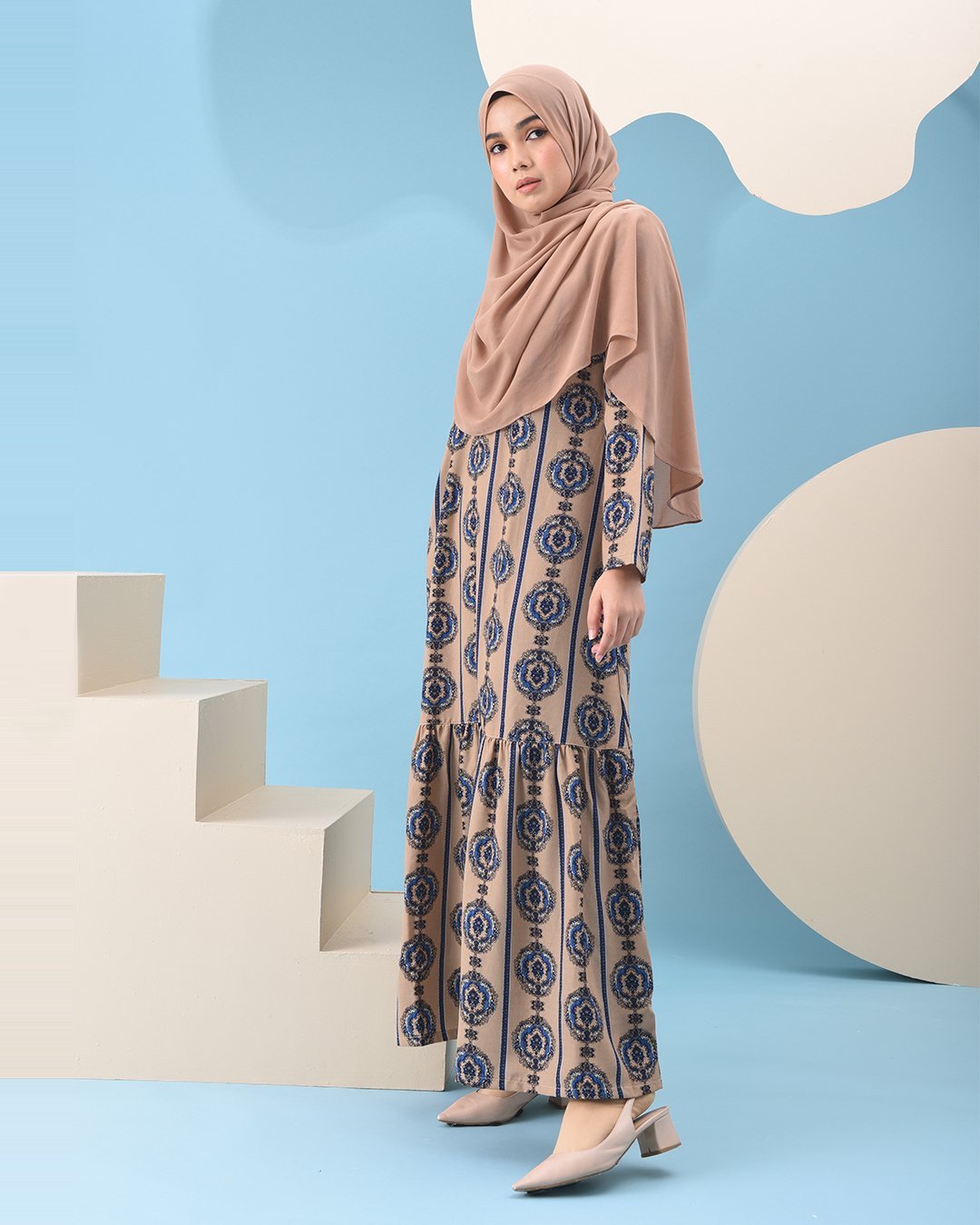 Abaya Ruffle Adalina - Creamy Brown