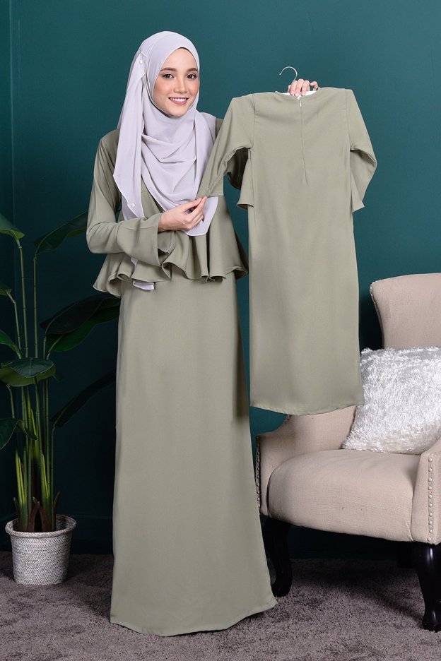 Abaya Alifa II Kids - Olive Green