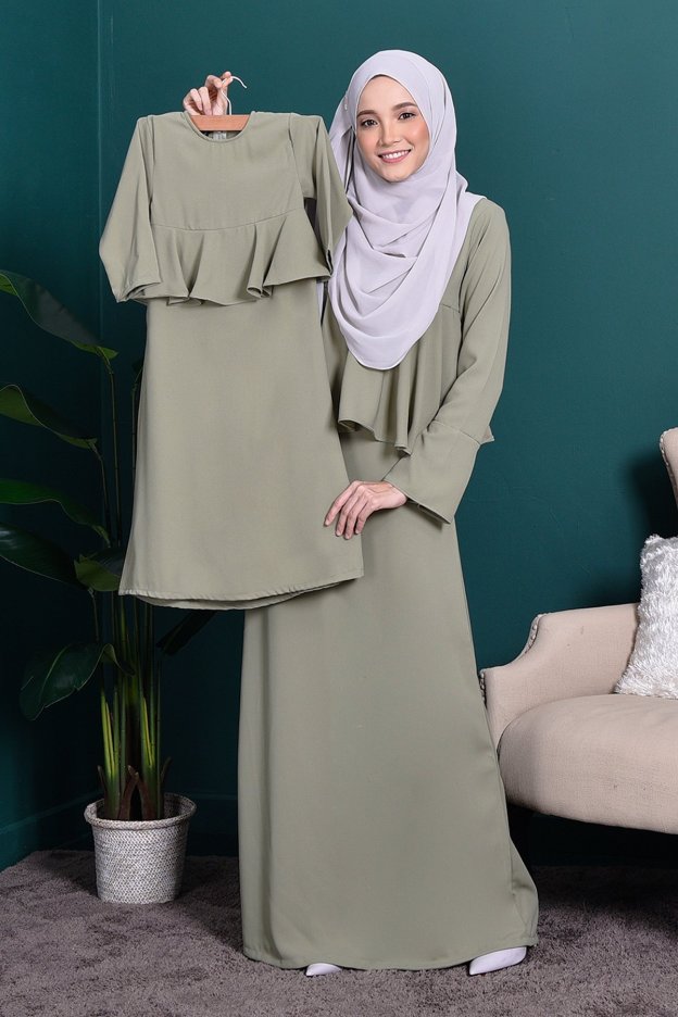Abaya Alifa II Kids - Olive Green