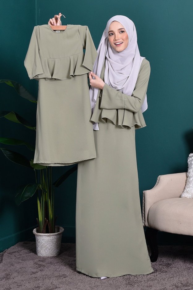 Abaya Alifa II Kids - Olive Green
