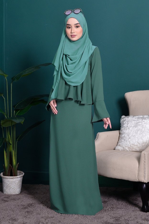 Abaya Alifa II - Teal green