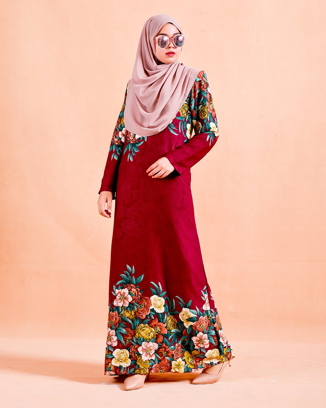 Abaya Alwarda - Swivel Maroon
