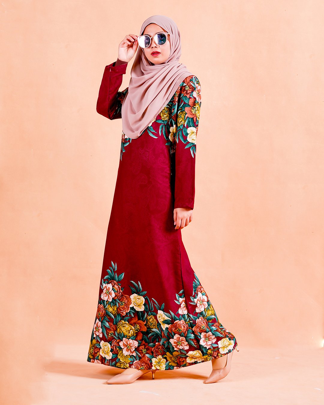 Abaya Alwarda - Swivel Maroon