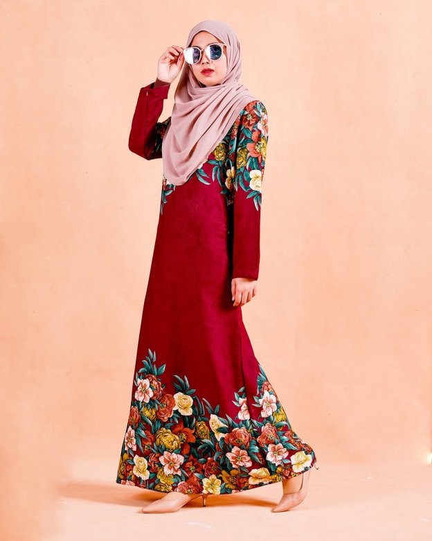 Abaya Alwarda - Swivel Maroon