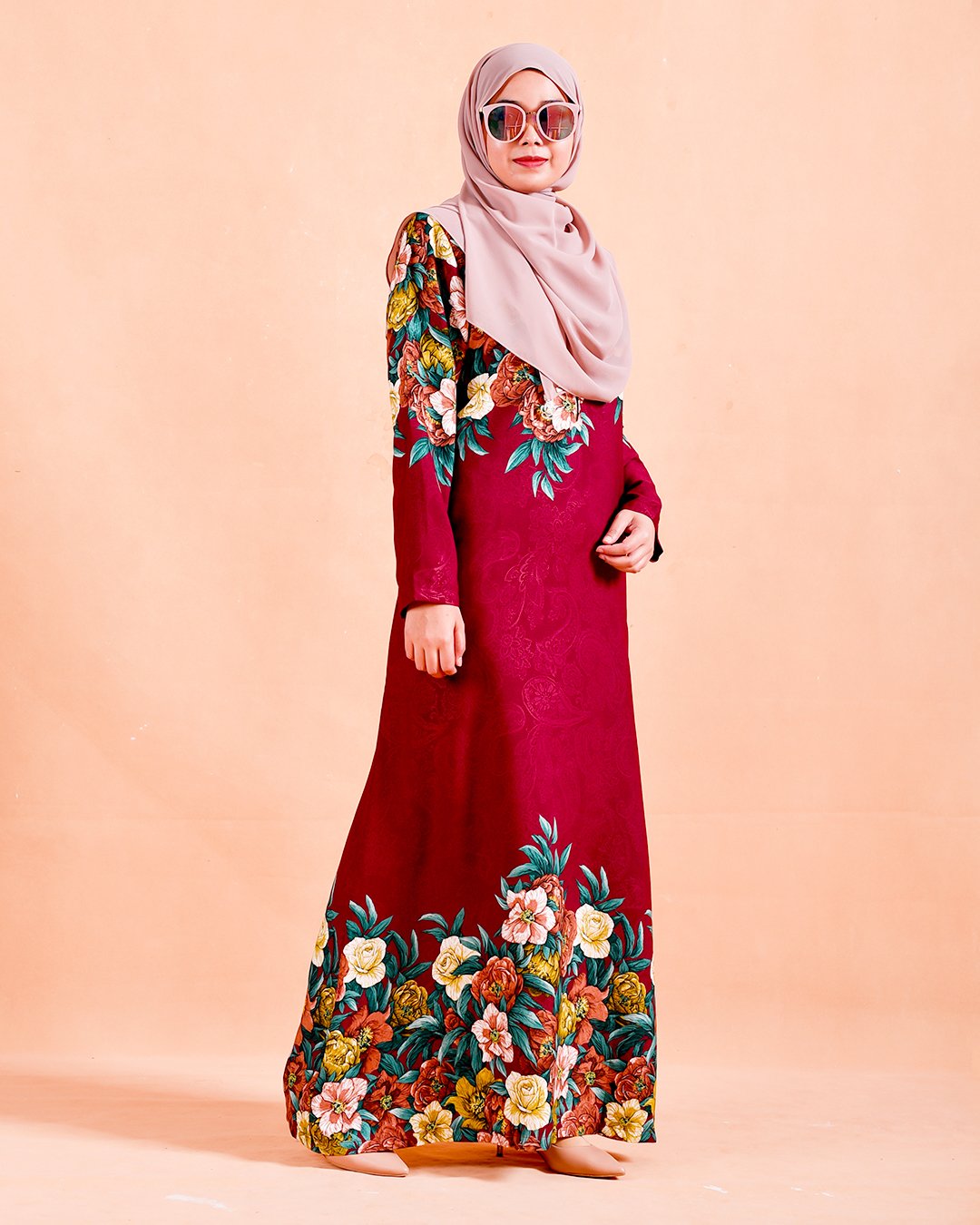 Abaya Alwarda - Swivel Maroon