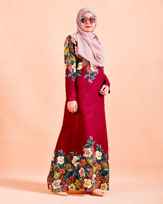 Abaya Alwarda - Swivel Maroon