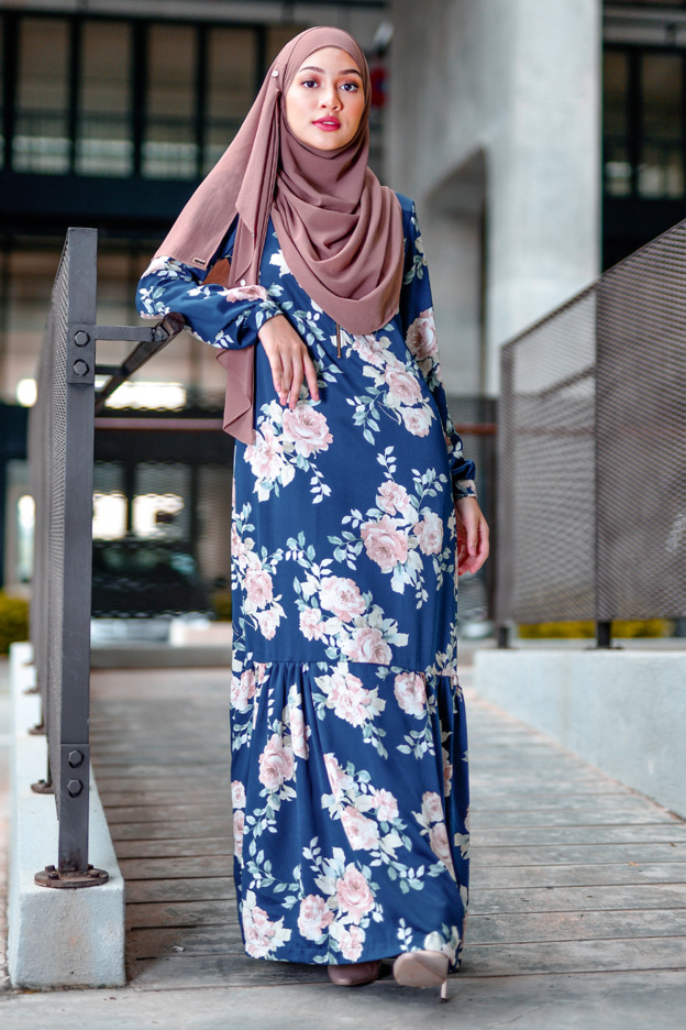 Abaya Ruffle Amy - Navy Blue