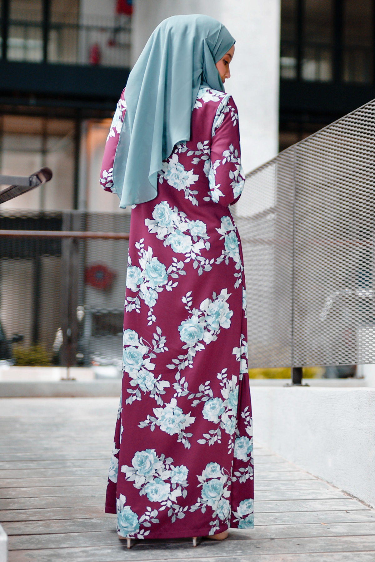 Abaya Ruffle Amy - Plum Purple