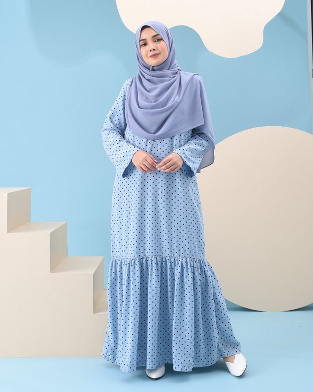 Abaya Ruffle Anita - Baby Blue