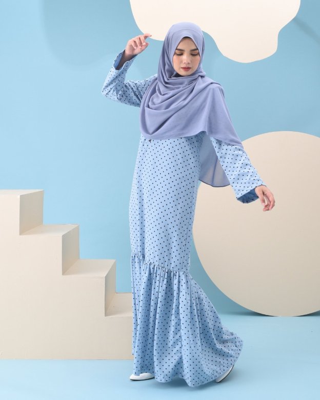 Abaya Ruffle Anita - Baby Blue
