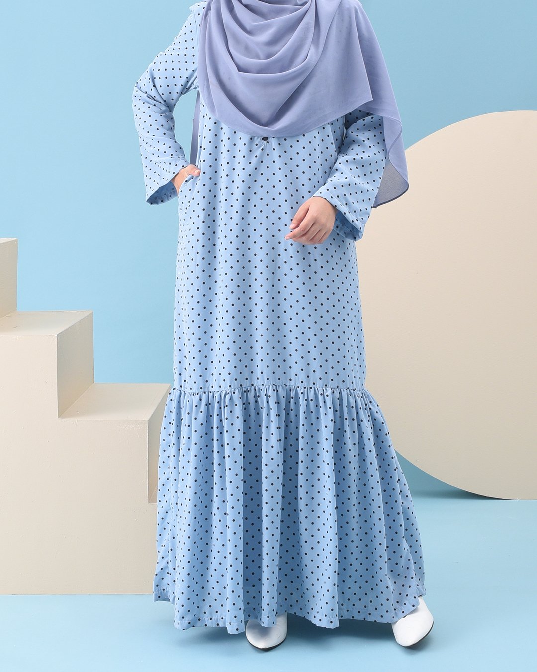 Abaya Ruffle Anita - Baby Blue
