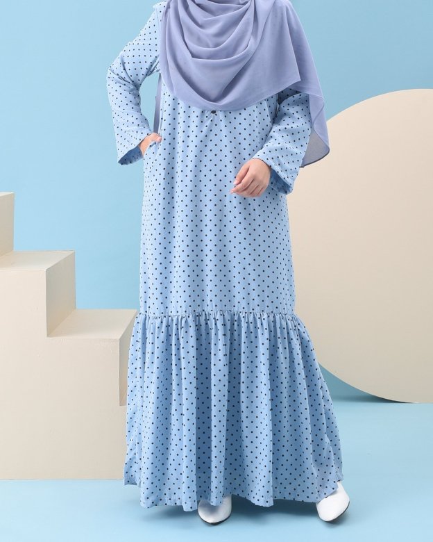 Abaya Ruffle Anita - Baby Blue