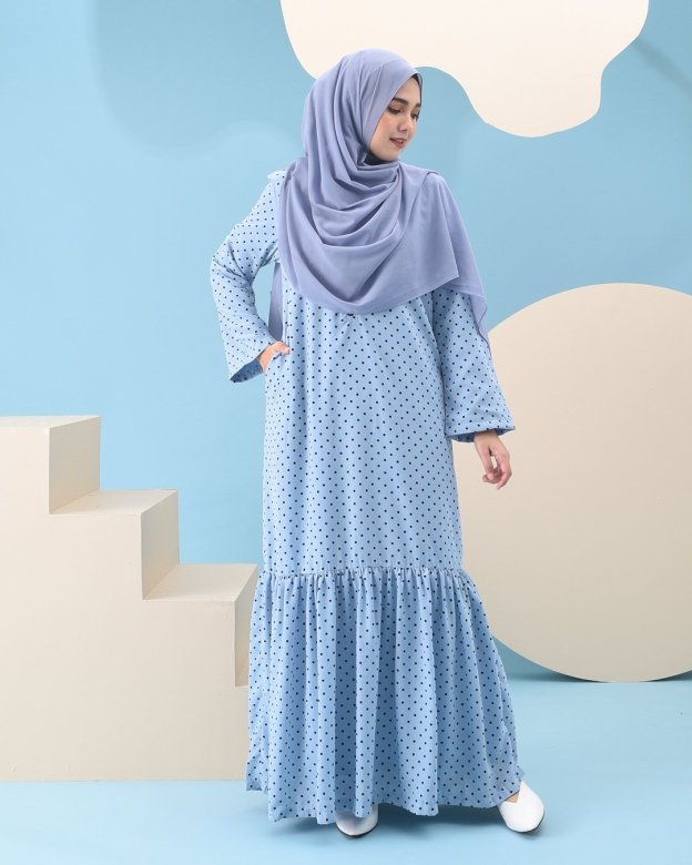 Abaya Ruffle Anita - Baby Blue