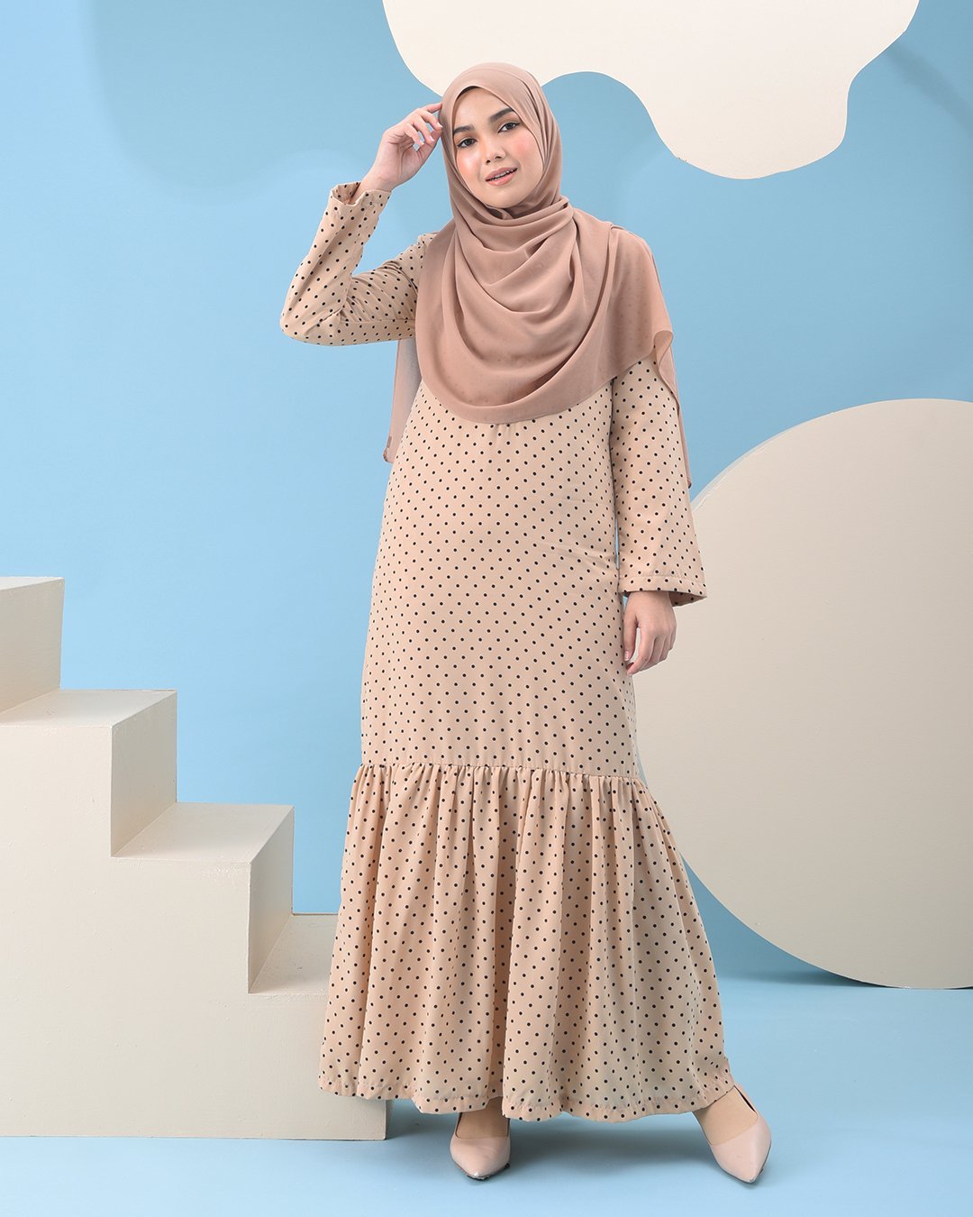 Abaya Ruffle Anita - Baby Brown