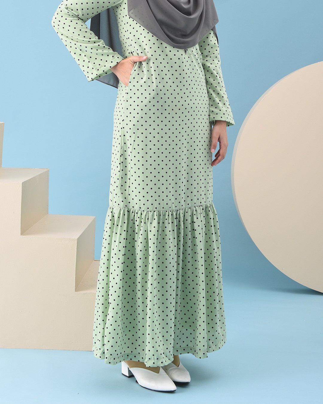 Abaya Ruffle Anita - Baby Green