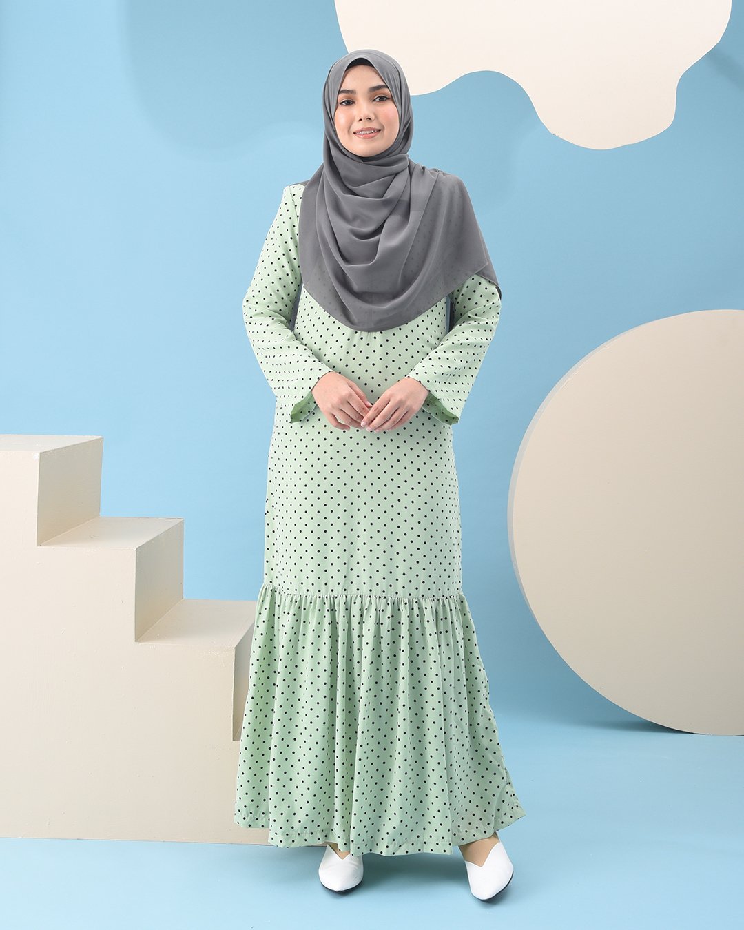 Abaya Ruffle Anita - Baby Green