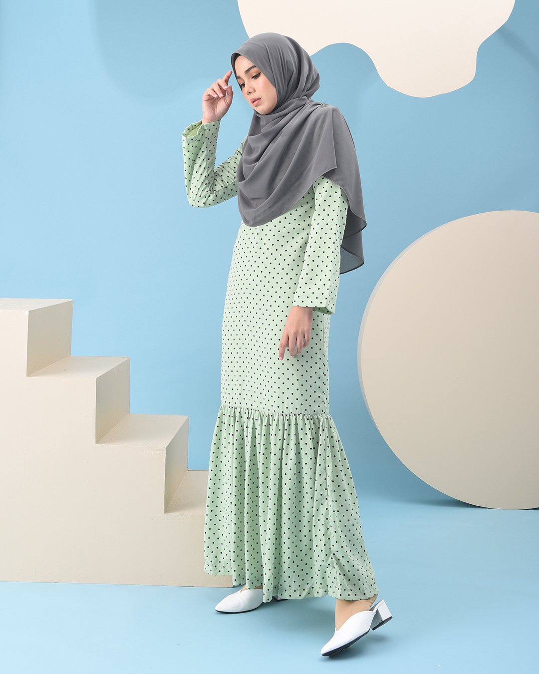 Abaya Ruffle Anita - Baby Green
