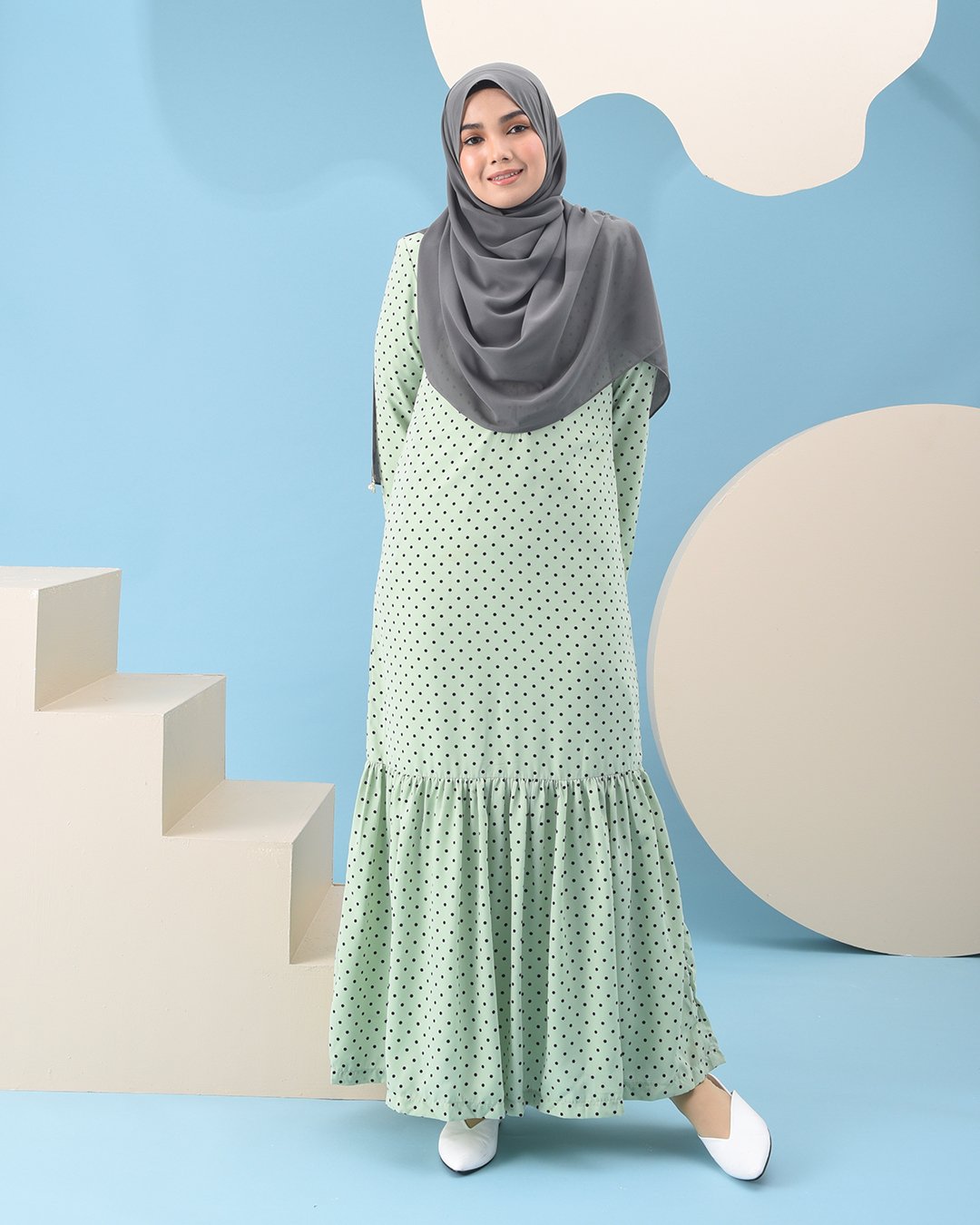 Abaya Ruffle Anita - Baby Green