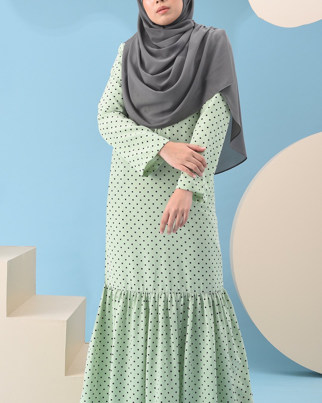 Abaya Ruffle Anita - Baby Green